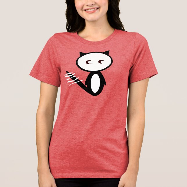 Whimsical Raccoon Cat (Tanuki) Vector Graphic Tee (Framsida)
