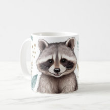 Whimsical Raccoon med Blommigt accents