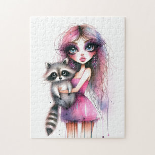 Whimsical Raccoon Pussel