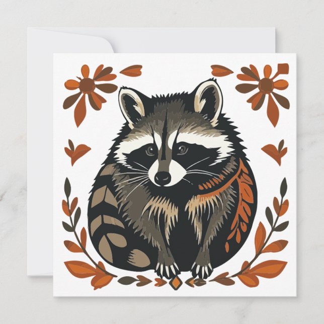 Whimsical Raccoon Woodland Animal Folk eller Triba (Framsida)