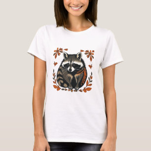Whimsical Raccoon Woodland Animal Folk eller Triba T Shirt