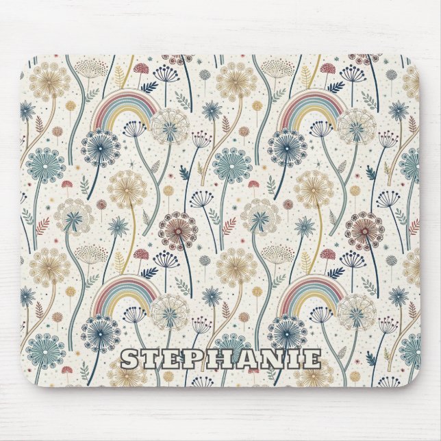 Whimsical Rainbow and Botanical Dandelions (2) Musmatta (Framsidan)