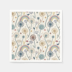 Whimsical Rainbow and Botanical Dandelions (2) Pappersservett