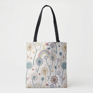 Whimsical Rainbow and Botanical Dandelions (2) Tygkasse