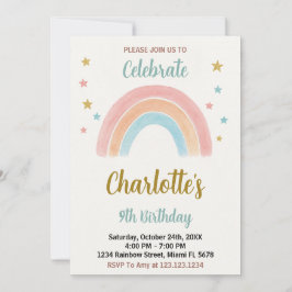 Whimsical Rainbow Birthday-inbjudan Inbjudningar
