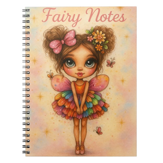 Whimsical Rainbow Fairy Notes Journal Anteckningsbok (Framsidan)