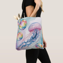 Whimsical Rainbow Jellyfish Watercolor Design