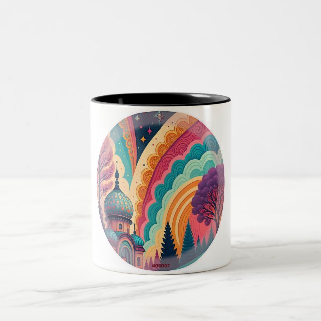 Whimsical Rainbow Moské Mugg – Anpassningsbar (Center)