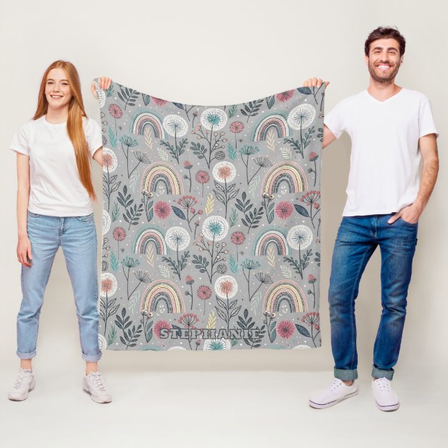Whimsical Rainbow och Botanical Fleecefilt (På plats)