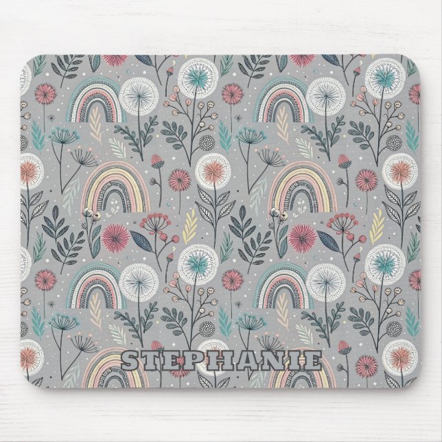 Whimsical Rainbow och Botanical Musmatta (Framsidan)