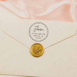 Whimsical Ram Script Namn Returadress Stämpel