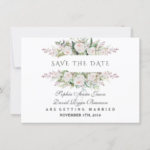 Whimsical Ram Vita Blommor Ram Spara Datum Datumet