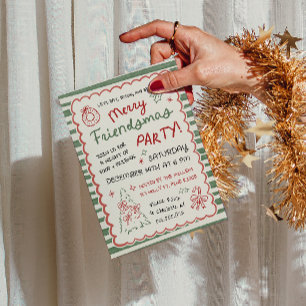 Whimsical randig Friendsmas-julparty Inbjudningar