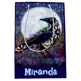 Whimsical Raven Moon Floral Personalized