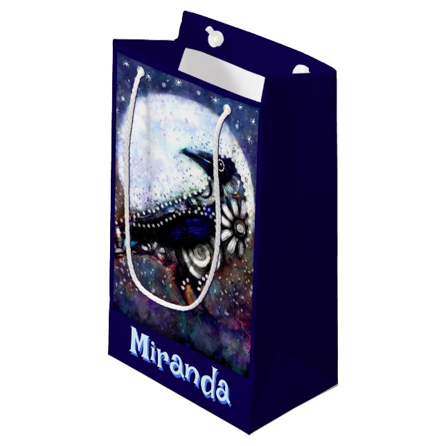 Whimsical Raven Moon Floral Personalized (Framsidan Vinklad)