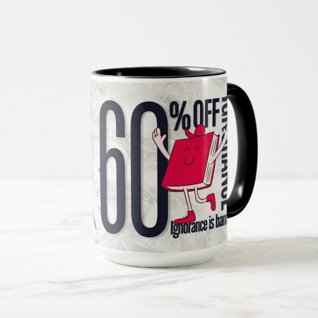 Whimsical Red Book Character Ignorance Is Banned  Mugg (Framsida höger)