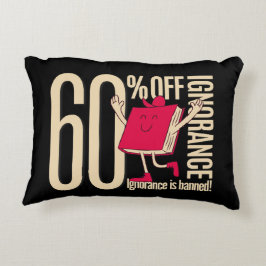 Whimsical Red Book Ignorance Banned Accent Throw  Prydnadskudde