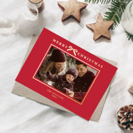 Whimsical Red Christmas Family Photo