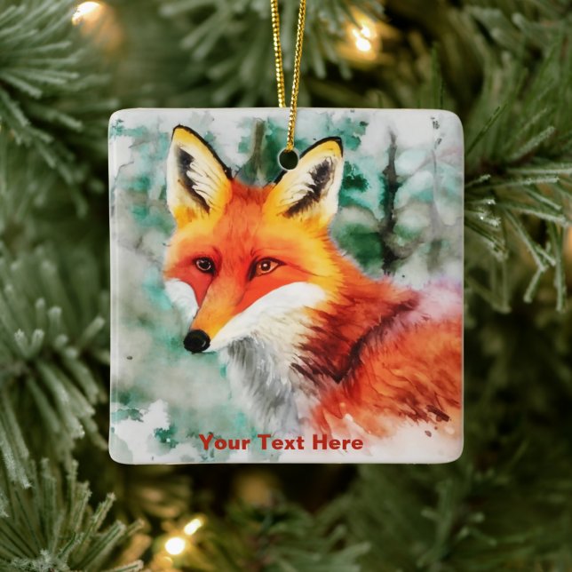 Whimsical Red Fox Julgransprydnad Keramik (Träd)