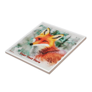 Whimsical Red Fox Kakelplatta