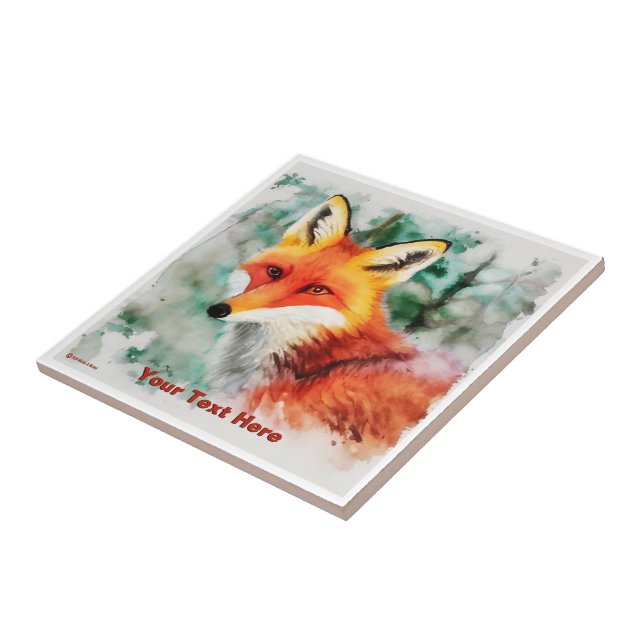 Whimsical Red Fox Kakelplatta (Sidan)