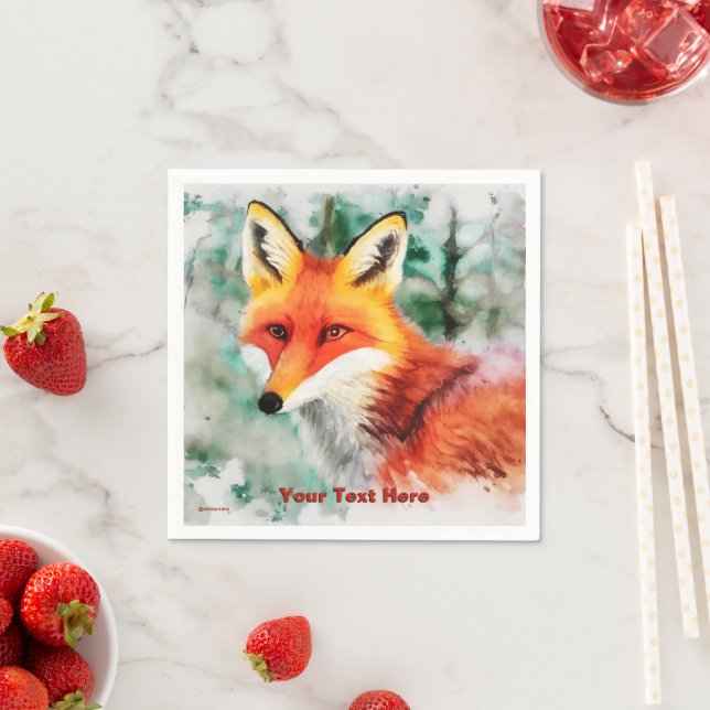 Whimsical Red Fox Pappersservett (Insitu)