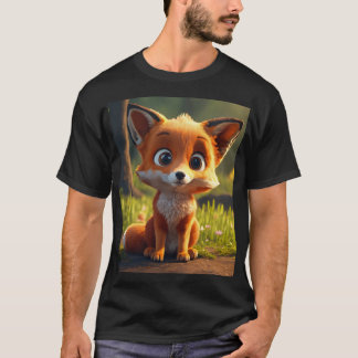 Whimsical Red Fox T-Shirt - lekfull ängskorpa