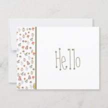 Whimsical Red Grönt Brown Mushroom and Acorn