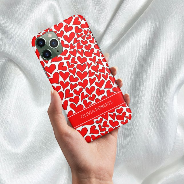 Whimsical Red Hearts Valentine Day Personlig (Skapare uppladdad)