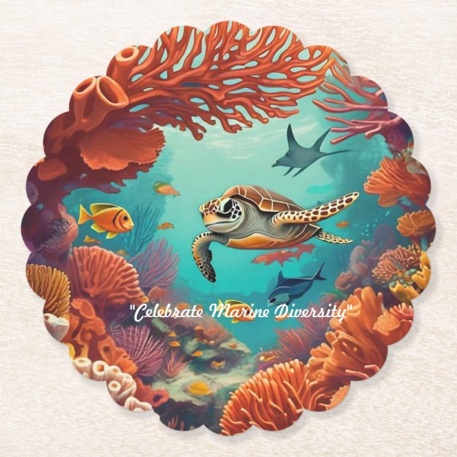 "Whimsical Reef" Underlägg Papper (Framsida)