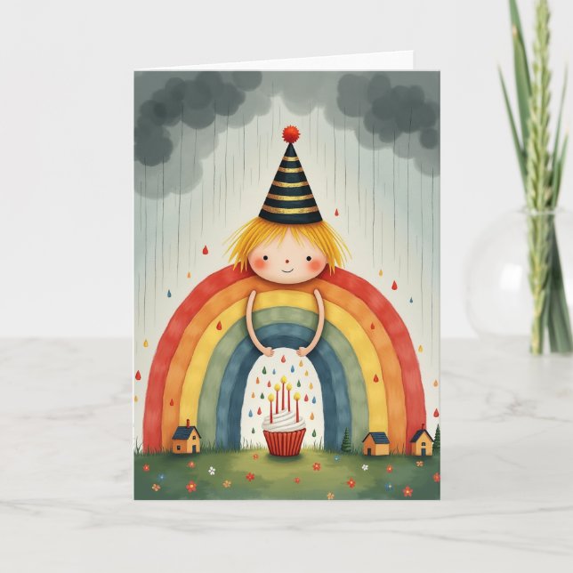 Whimsical Regnbåge Kort (Framsida)