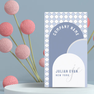 Whimsical Retro Arch Dusty Blue-Affärskort Visitkort