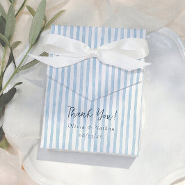 Whimsical Retro Blue Stripes Thank You Wedding Presentaskar