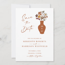 Whimsical Retro Boho Blommigt Bröllop Spara Datumet