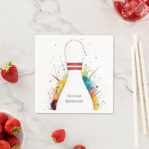 Whimsical Retro Bowling Birthday Pappersservett