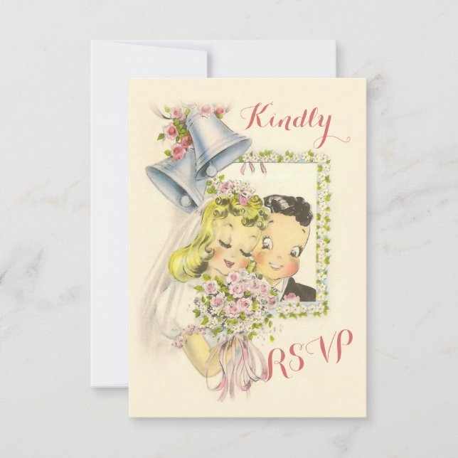 Whimsical Retro Bride and Groom Bröllop OSA (Framsida)
