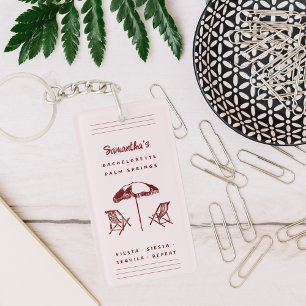 Whimsical Retro Doodle Bachelorette Helg Nyckelring