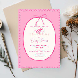 Whimsical Retro Gräns 70:e Födelsedagsfesten Inbjudningar