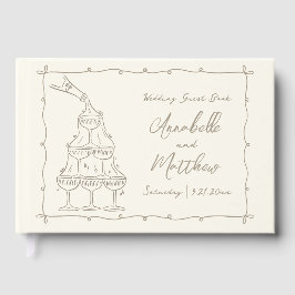 Whimsical Retro Hand Drawn Wedding Gästböcker