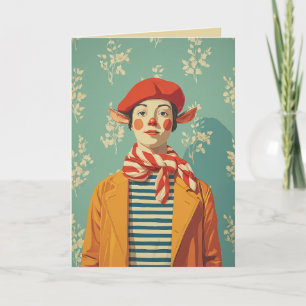 Whimsical Retro-julhelgen Elf Kort