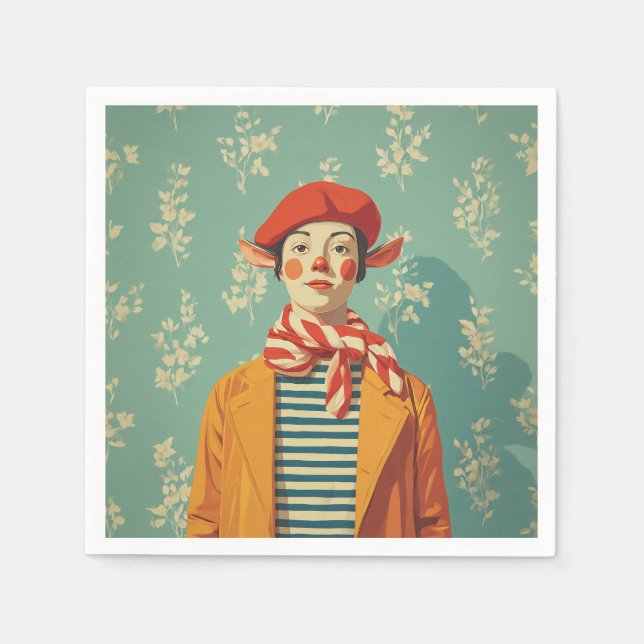 Whimsical Retro-julhelgen Elf Pappersservett (Framsidan)