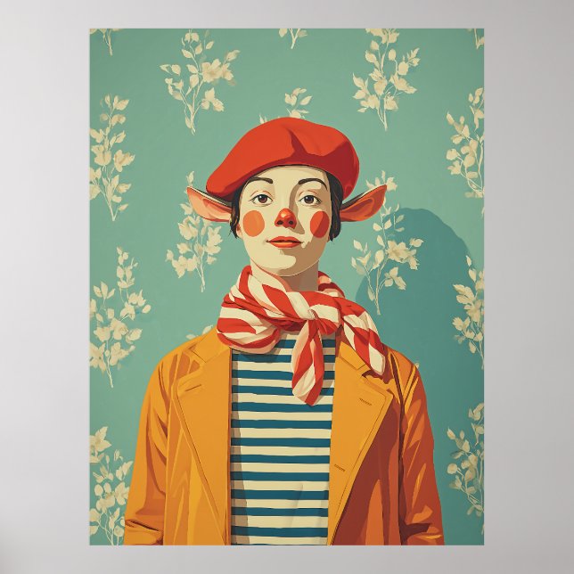 Whimsical Retro-julhelgen Elf Poster (Framsidan)