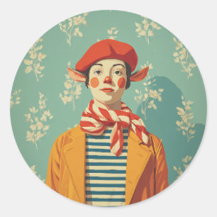Whimsical Retro-julhelgen Elf Runt Klistermärke