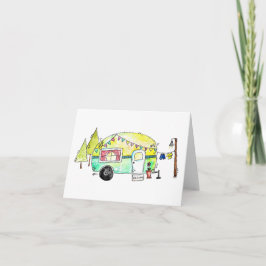 Whimsical Retro Lycklig Camper Kort