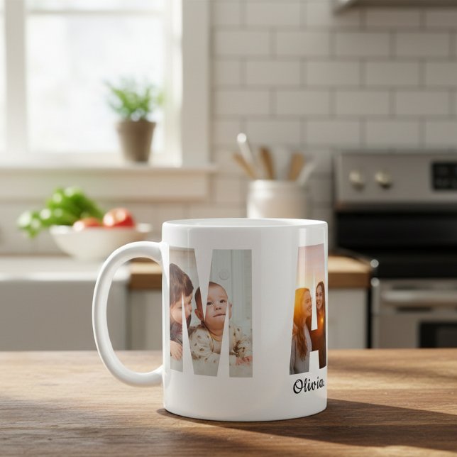 Whimsical Retro Mama Mug - Aesthetic Mother's Day  Kaffemugg (Skapare uppladdad)