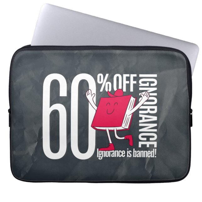 Whimsical Retro Okunskap Är Bannlyst Bärbar Datorf Laptop Fodral (Framsidan)