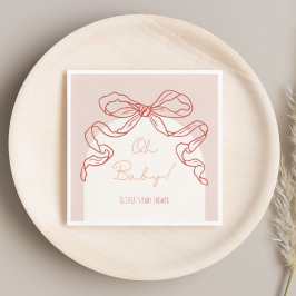 Whimsical Retro Orange Hand plockade Bow Baby Show Pappersservett