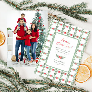 Whimsical Retro White   God jul Fotobu Julkort