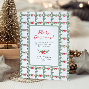 Whimsical Retro White   GOD JUL Helgkort