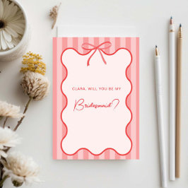 Whimsical Ribbon bridesmaid-kort Inbjudningar